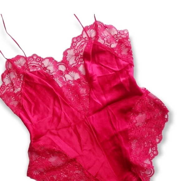 ADAGIO by Patricia Fieldwalker Vintage 80s Silk Lace Linegrie Teddy Bodysuit M - Picture 11 of 16